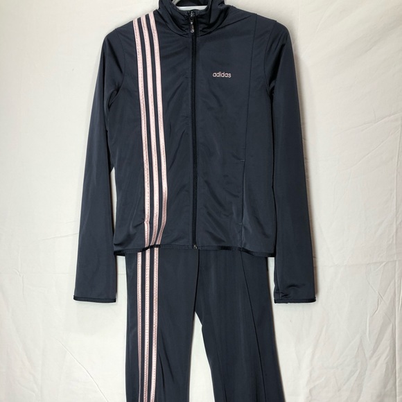 Vintage Adidas Grey Tracksuit- High Waisted Pants - Picture 1 of 9